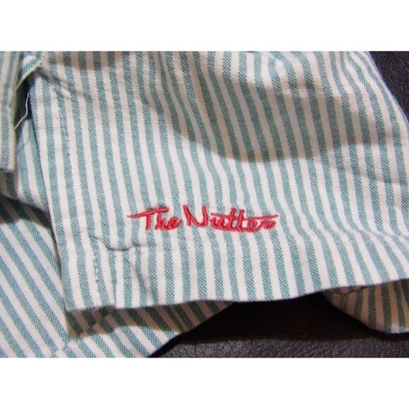 The‎ Nutter Mens Green White Striped Shirt Large - Picture 5 of 6